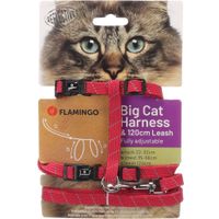 Flamingo Harnas met looplijn Grote katten Elza Koraalrood