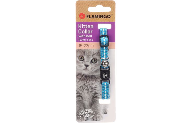 Flamingo Halsband voor kittens Jinxy Lichtblauw