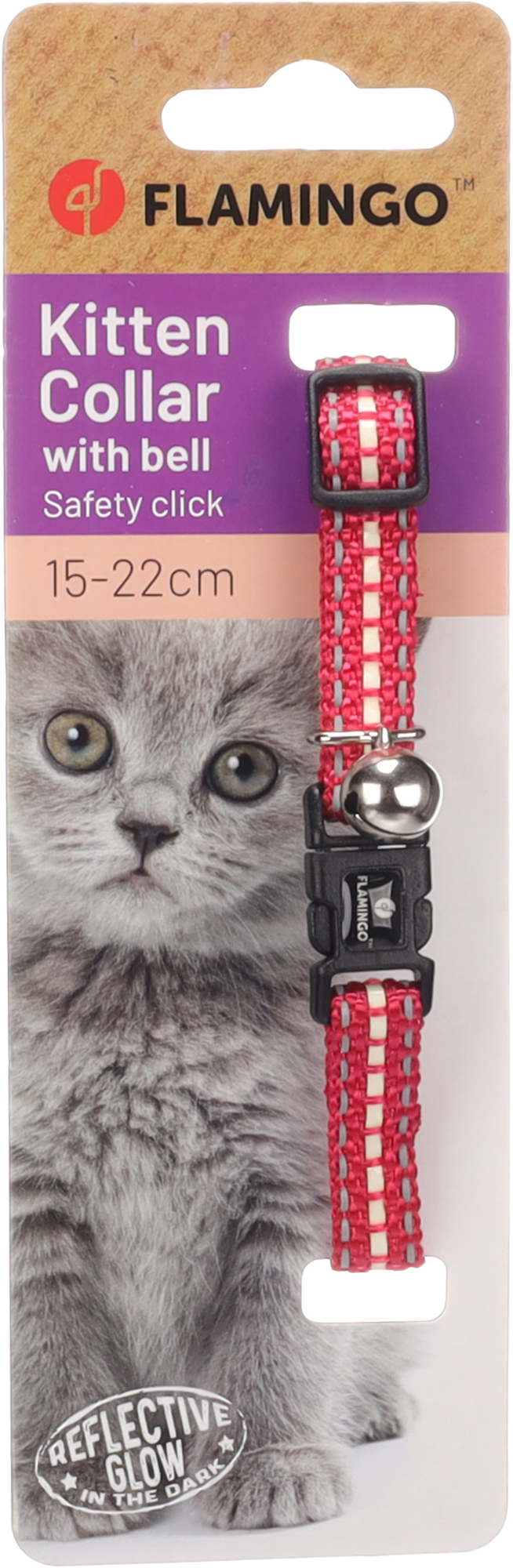 Flamingo Collar Kitten Jinxy Coral red
