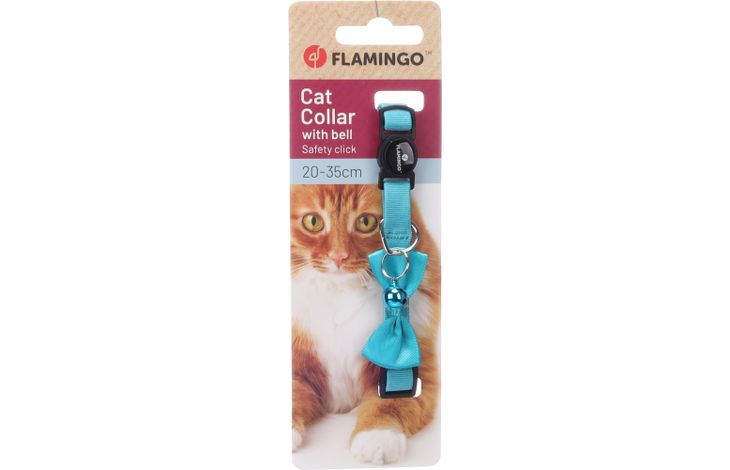 Flamingo Halsband met strik Castor Turkoois