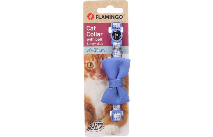 Flamingo Halsband met strik Casi Blauw