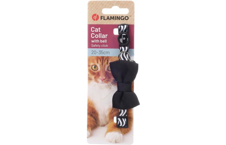 Flamingo Halsband met strik Kamil Zwart