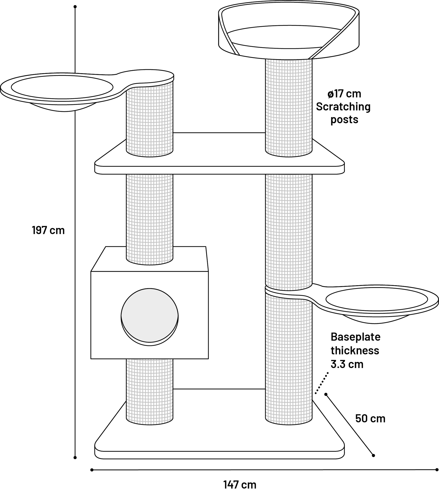 Flamingo Scratching tree  Sylvester Dark grey