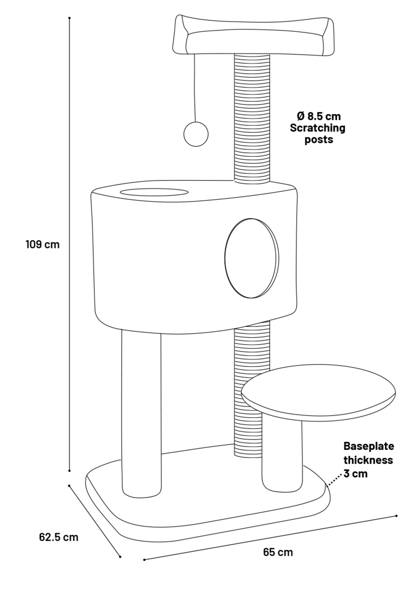 Flamingo Scratching tree  Gatsby Grey
