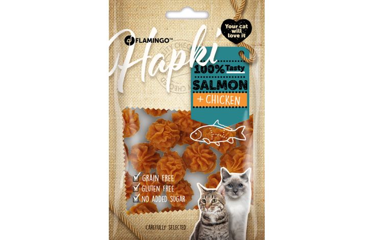 Flamingo Snack Hapki Cake met zalm & met kip 