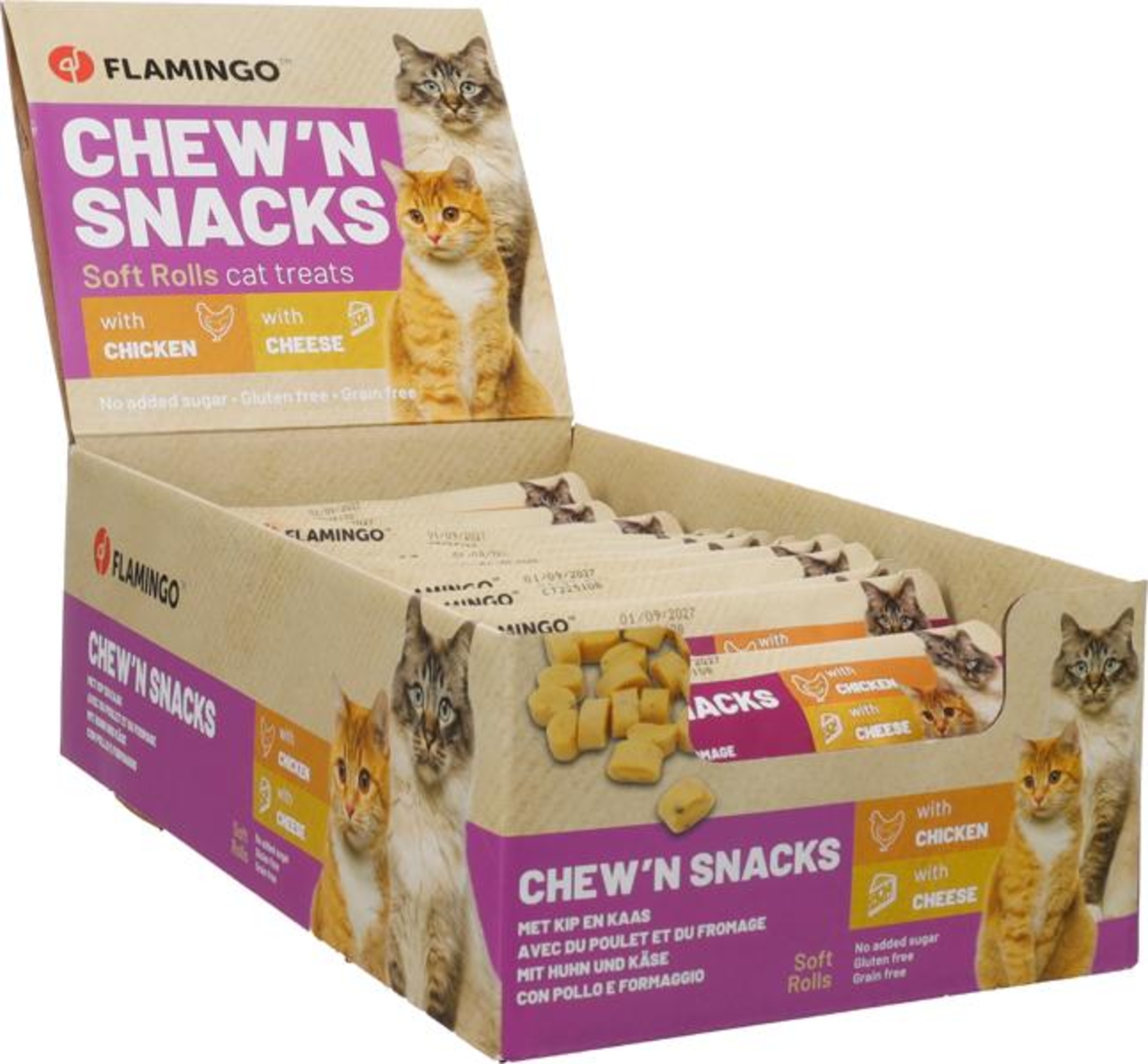 Chew'n Snack Rounds with chicken & with cheese | 561800 | Flamingo Pet ...