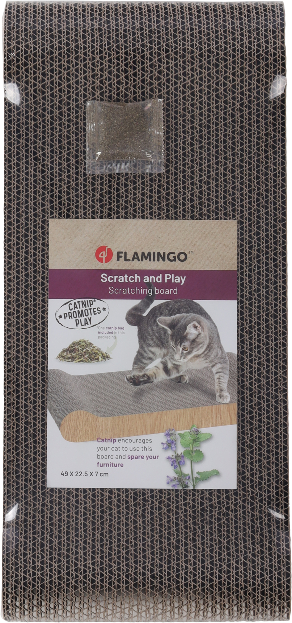 Flamingo Kratzkarton Woka Braun