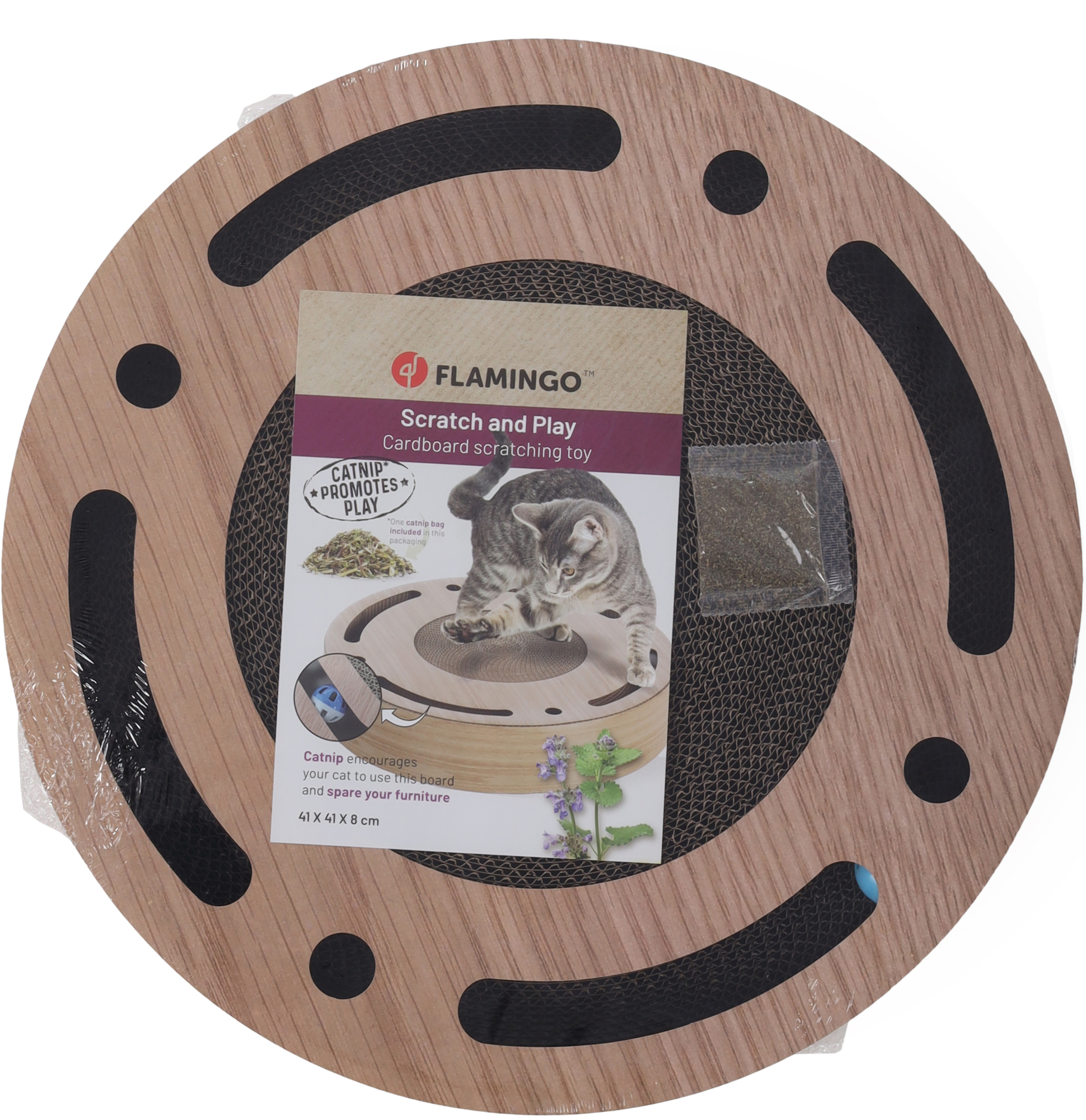 Flamingo Kratzspielzeug Martey Rund Braun