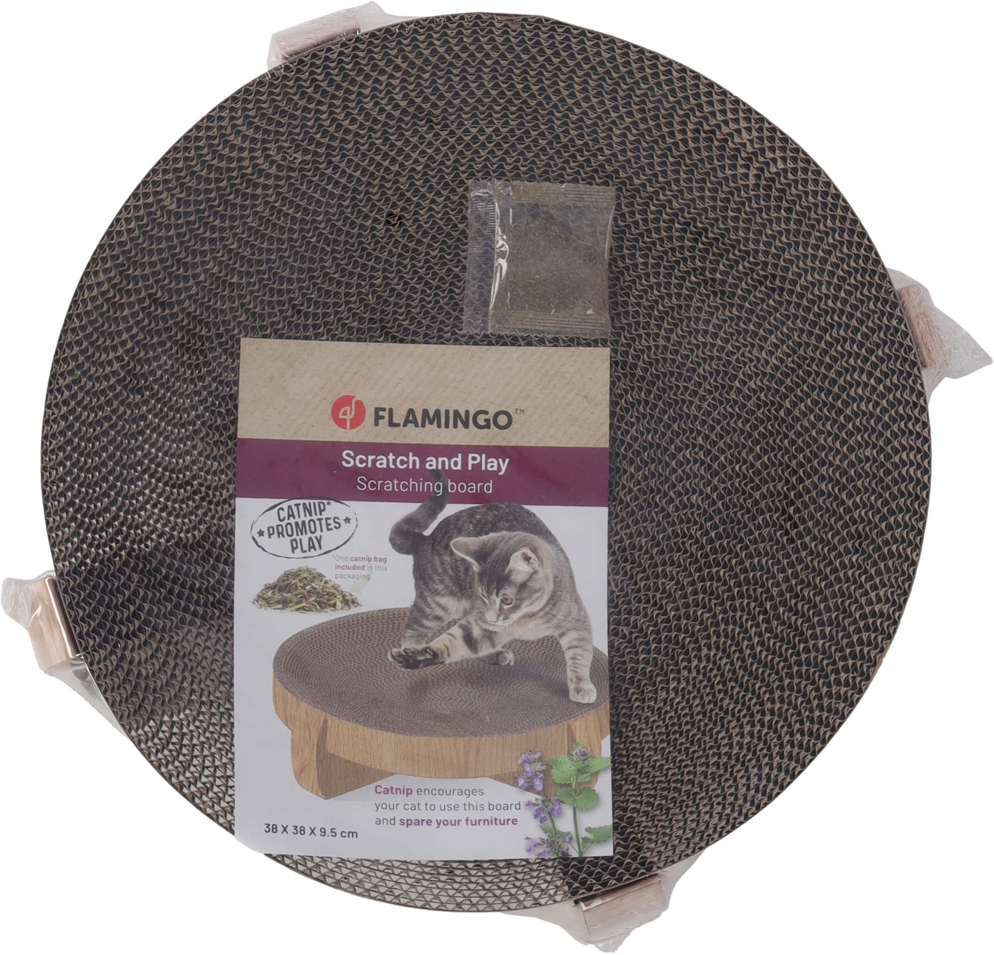 Flamingo Cartone tiragraffi Lico Rotondo Marrone