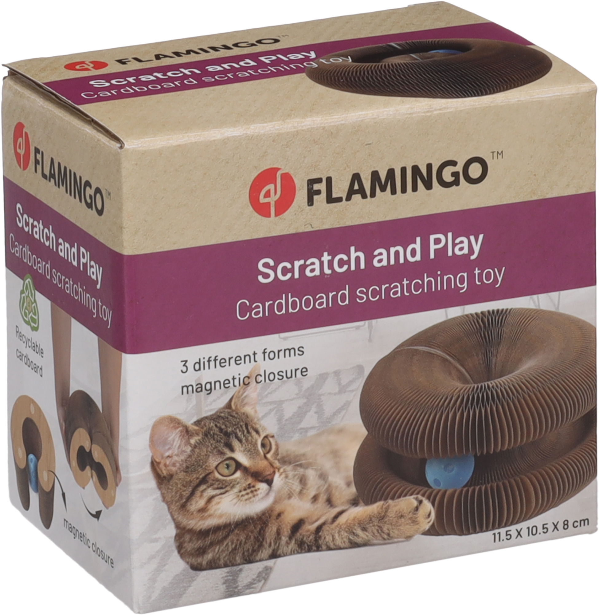 Flamingo Scratching toy Kava Round Brown