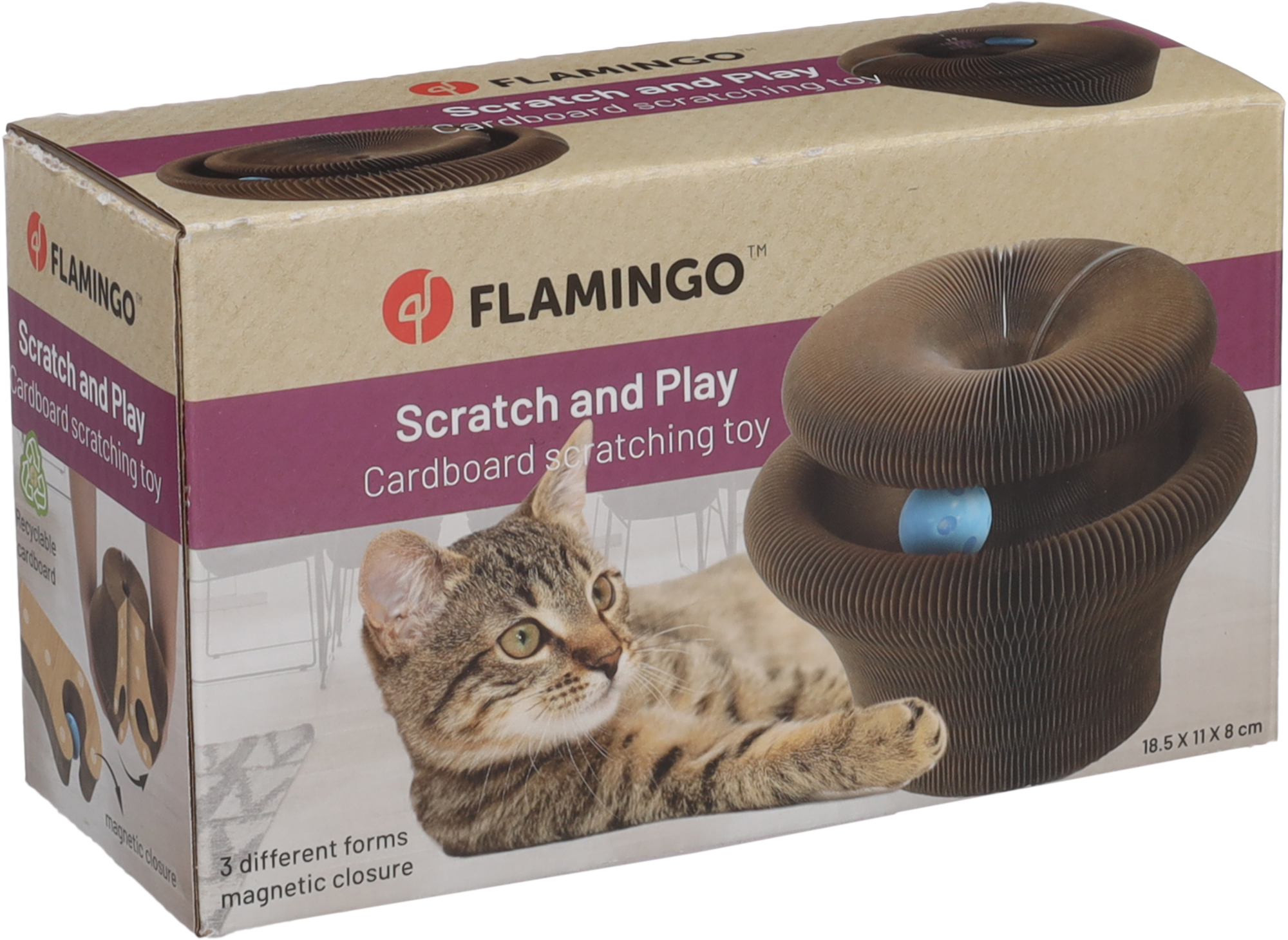 Flamingo Kratzspielzeug Cama Rund Braun