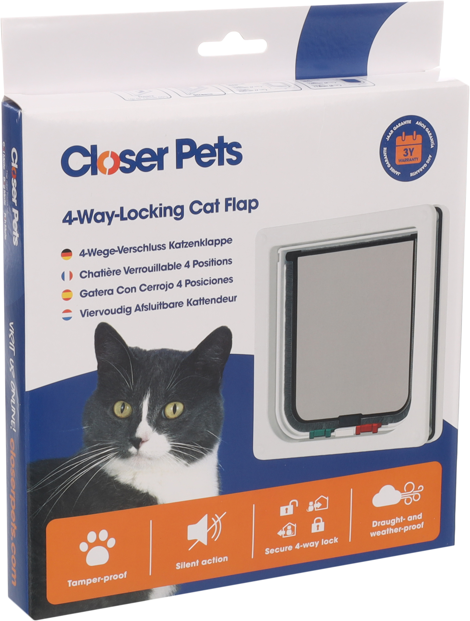 Cat door 4 settings Cat Mate White 561876 Flamingo Pet Products