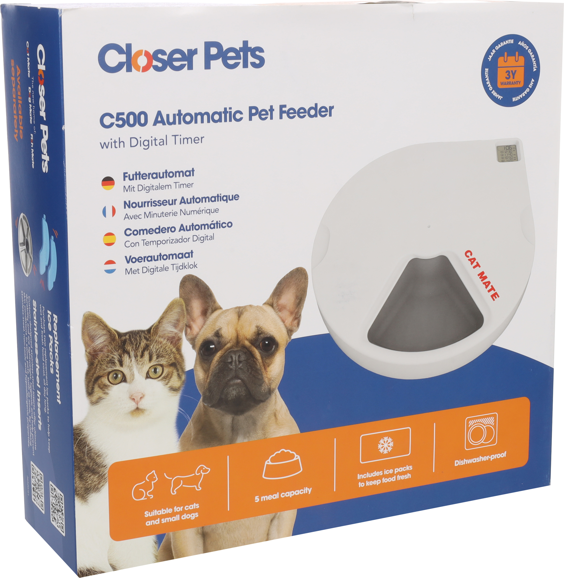 Pet Mate® Comedero automático con contador digital Cat Mate Blanco