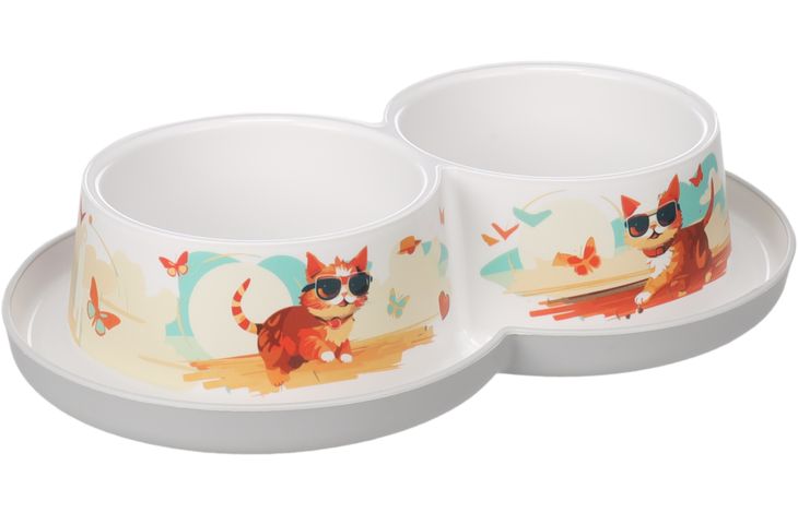 Flamingo Eet- en drinkpot Combo Ray Wit