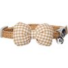Halsband met strik Dilia Meerdere kleuren Beige, Wit, Grijs Vierkantjes