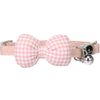 Halsband met strik Dilia Meerdere kleuren Roze, Wit, Grijs Vierkantjes