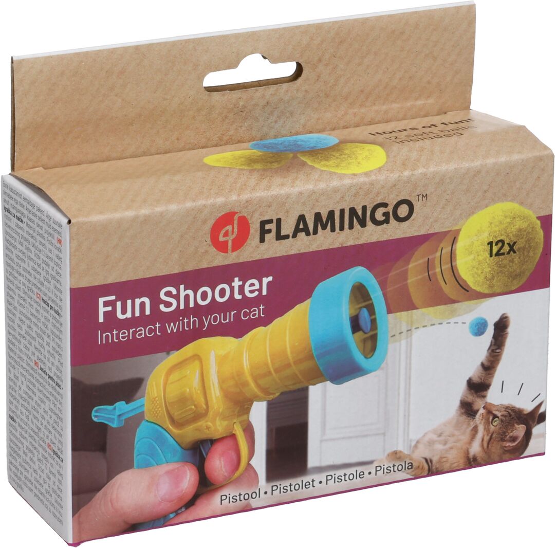 Flamingo Spielzeug Dalta Pistole mit ball Gelb