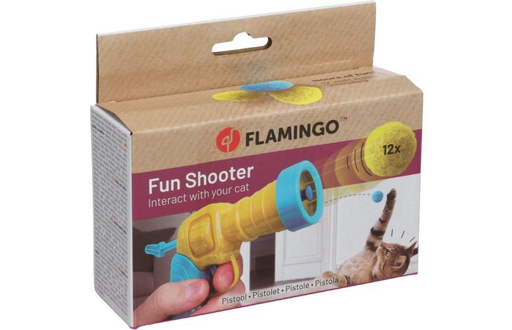 Flamingo Spielzeug Dalta Pistole mit ball Gelb