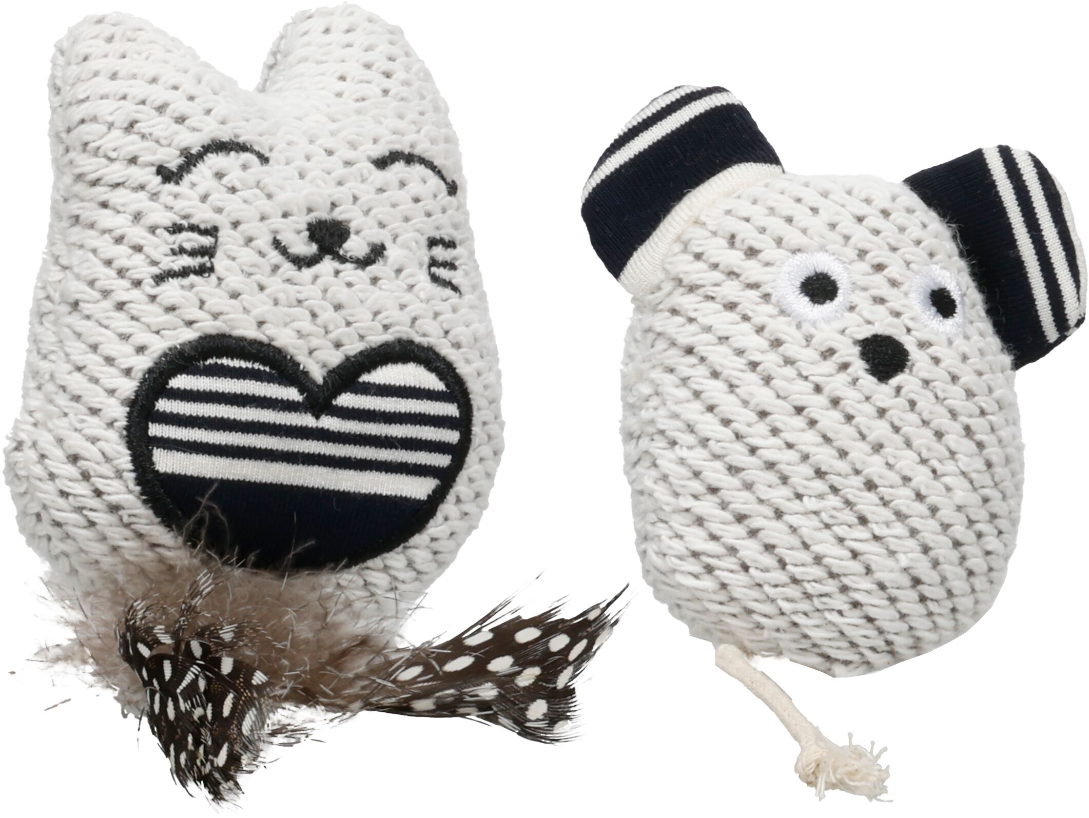 Flamingo Toy Zwawi Cat & Mouse White & Black