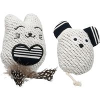 Flamingo Toy Zwawi Cat & Mouse White & Black