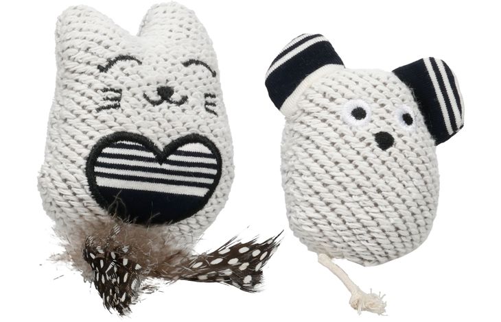 Flamingo Toy Zwawi Cat & Mouse White & Black
