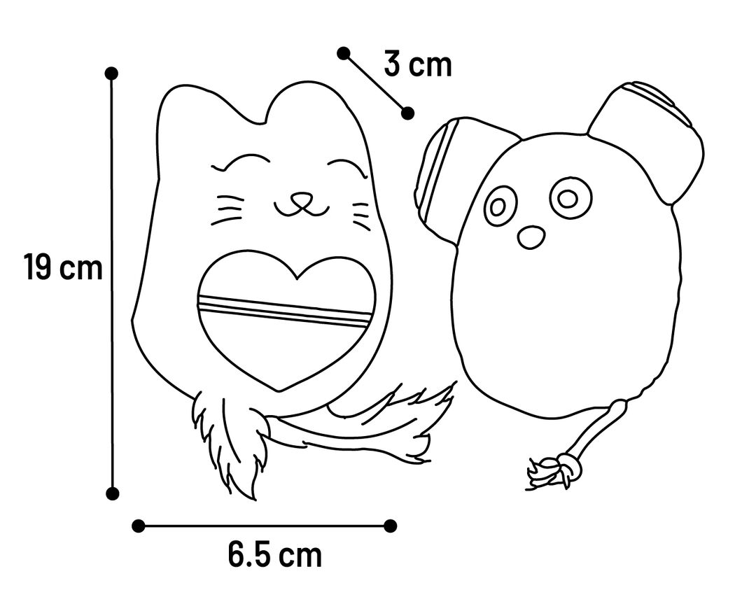 Flamingo Toy Zwawi Cat & Mouse White & Black