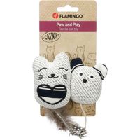 Flamingo Toy Zwawi Cat & Mouse White & Black