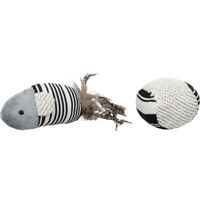 Flamingo Toy Zwawi Ball & Mouse White & Black