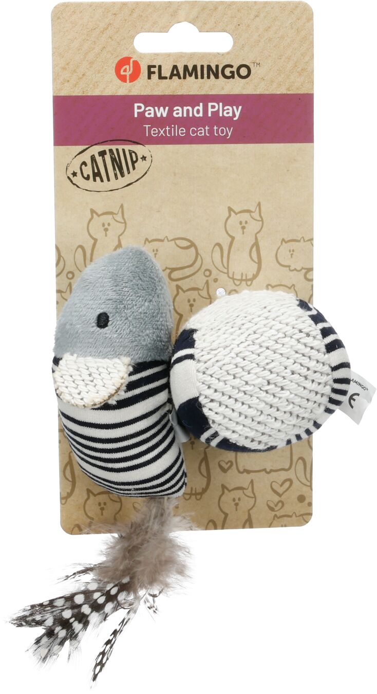 Flamingo Toy Zwawi Ball & Mouse White & Black