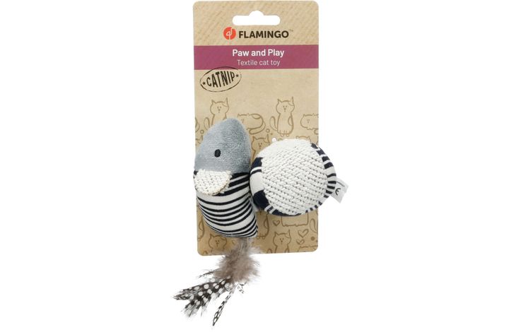 Flamingo Toy Zwawi Ball & Mouse White & Black