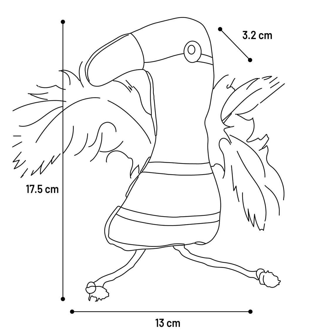 Flamingo Toy Zwawi Bird White & Black