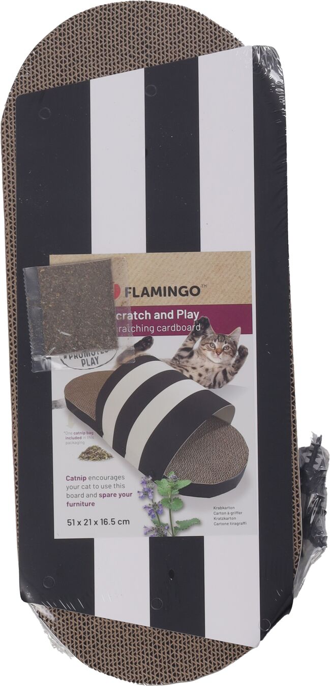 Flamingo Scratching cardboard Slippi Slipper Black
