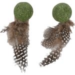 Juguete Katti Pelota de hierba gatera con plumas Verde