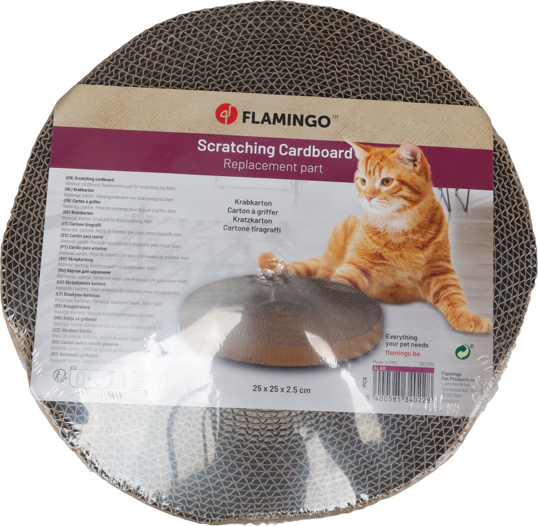 Flamingo Spare scratching cardboard Alam Round Brown