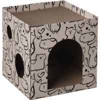 Flamingo Scratching cardboard Jamie Cube Ecru