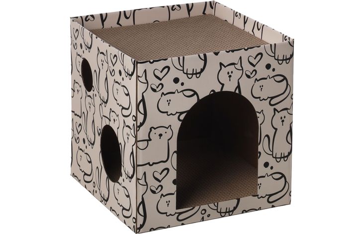 Flamingo Scratching cardboard Jamie Cube Ecru