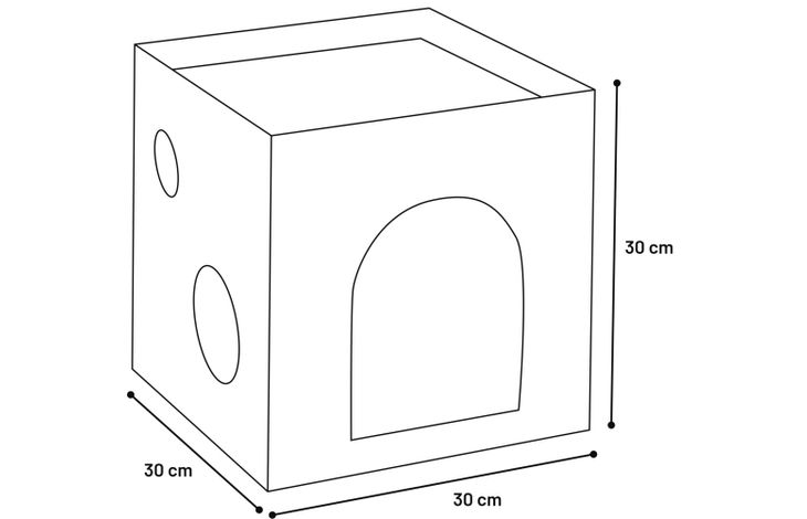 Flamingo Scratching cardboard Jamie Cube Ecru