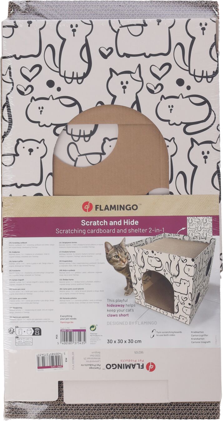 Flamingo Scratching cardboard Jamie Cube Ecru