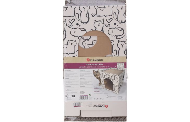 Flamingo Scratching cardboard Jamie Cube Ecru