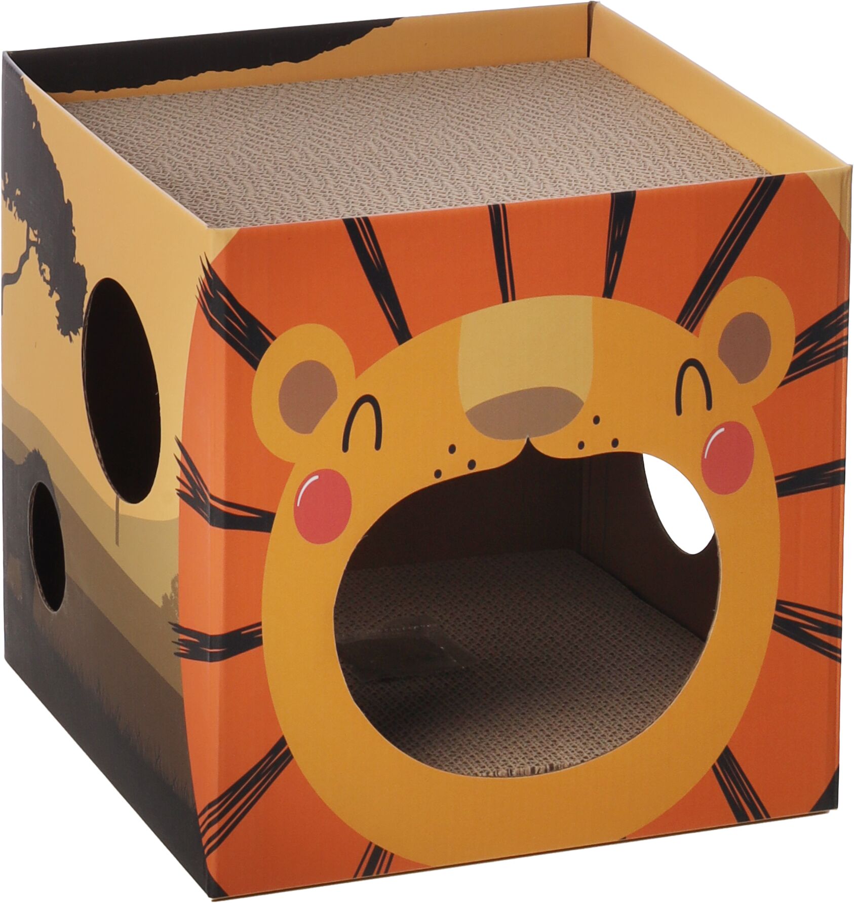 Flamingo Scratching cardboard Jamie Cube Yellow