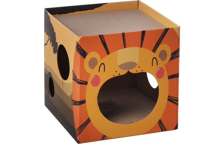 Flamingo Scratching cardboard Jamie Cube Yellow