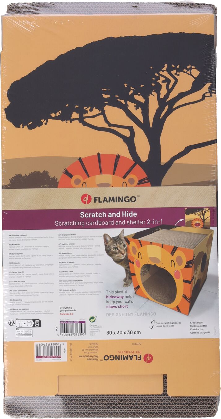 Flamingo Scratching cardboard Jamie Cube Yellow