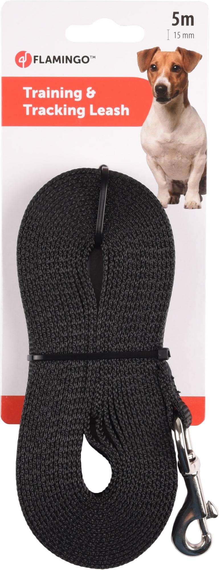 Flamingo Training and tracking leash Ziggi Black