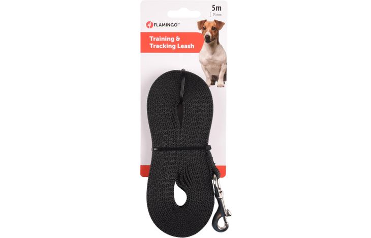 Flamingo Training and tracking leash Ziggi Black