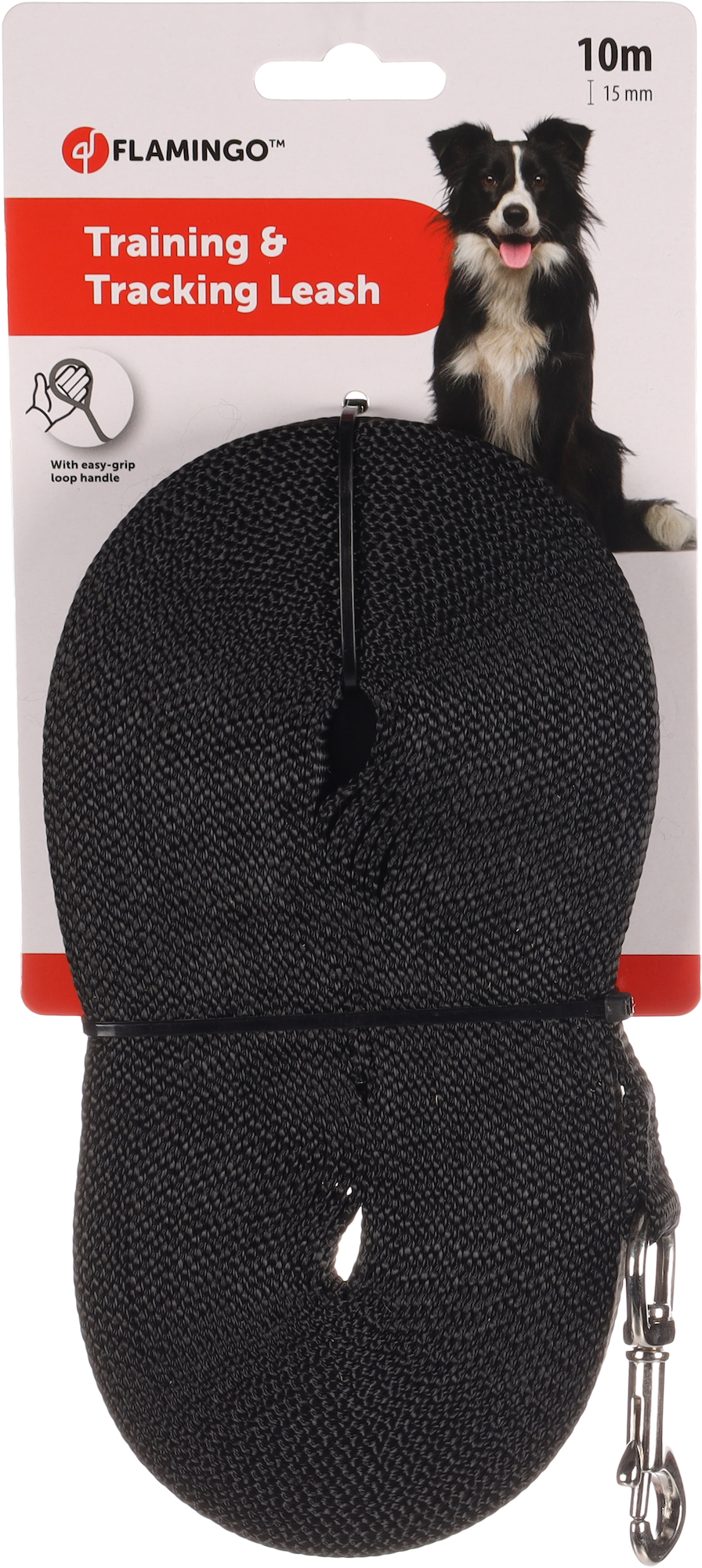 Flamingo Training and tracking leash Ziggi Black