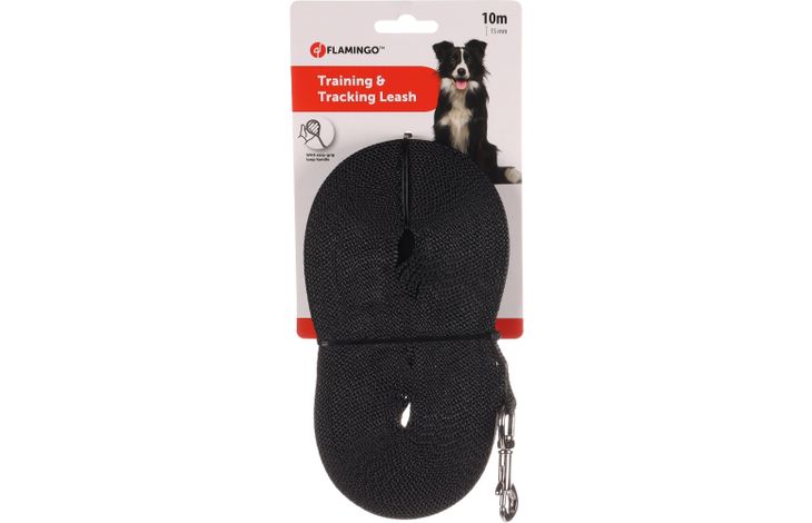 Flamingo Training and tracking leash Ziggi Black