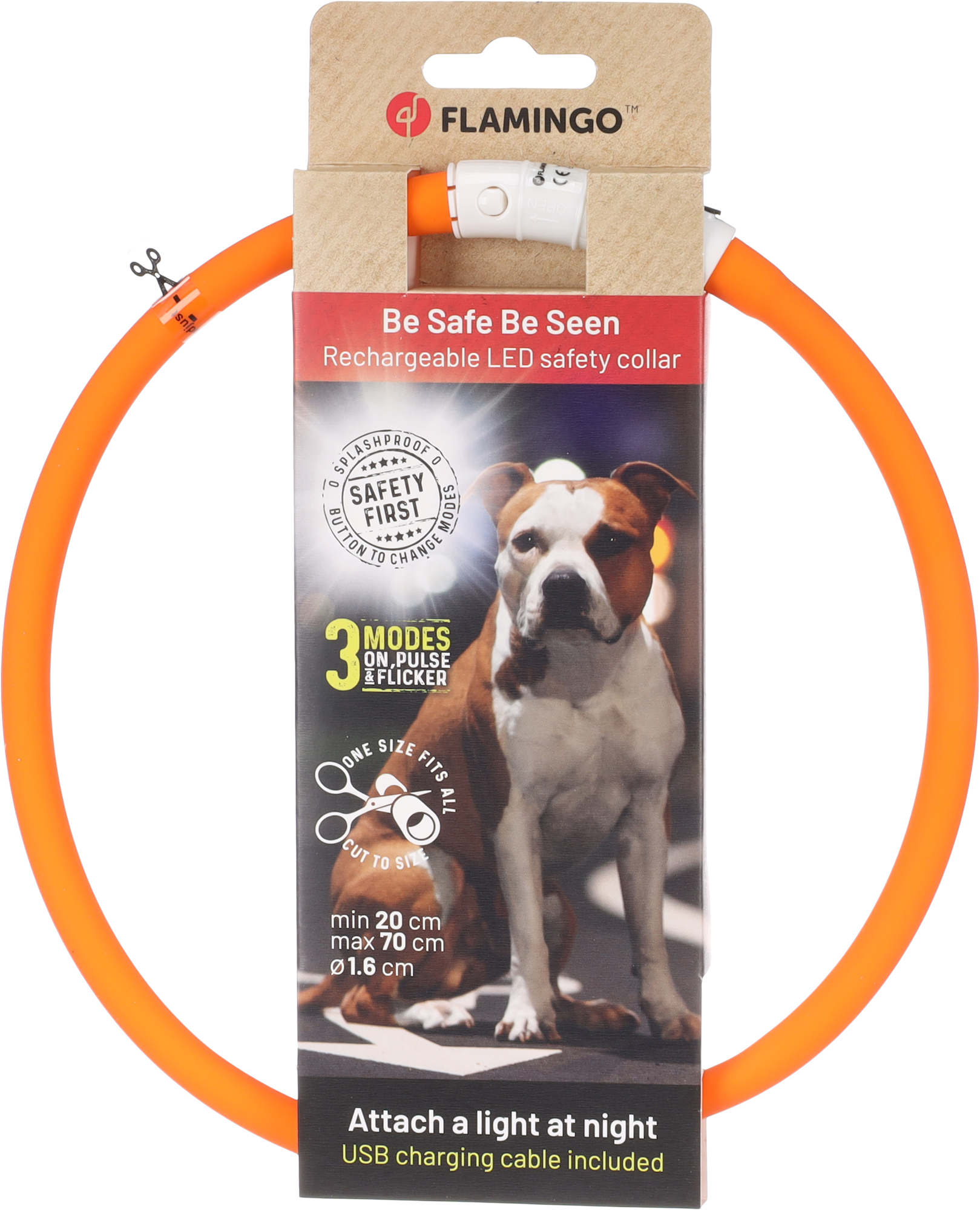 Flamingo Collar Nera Visio Orange