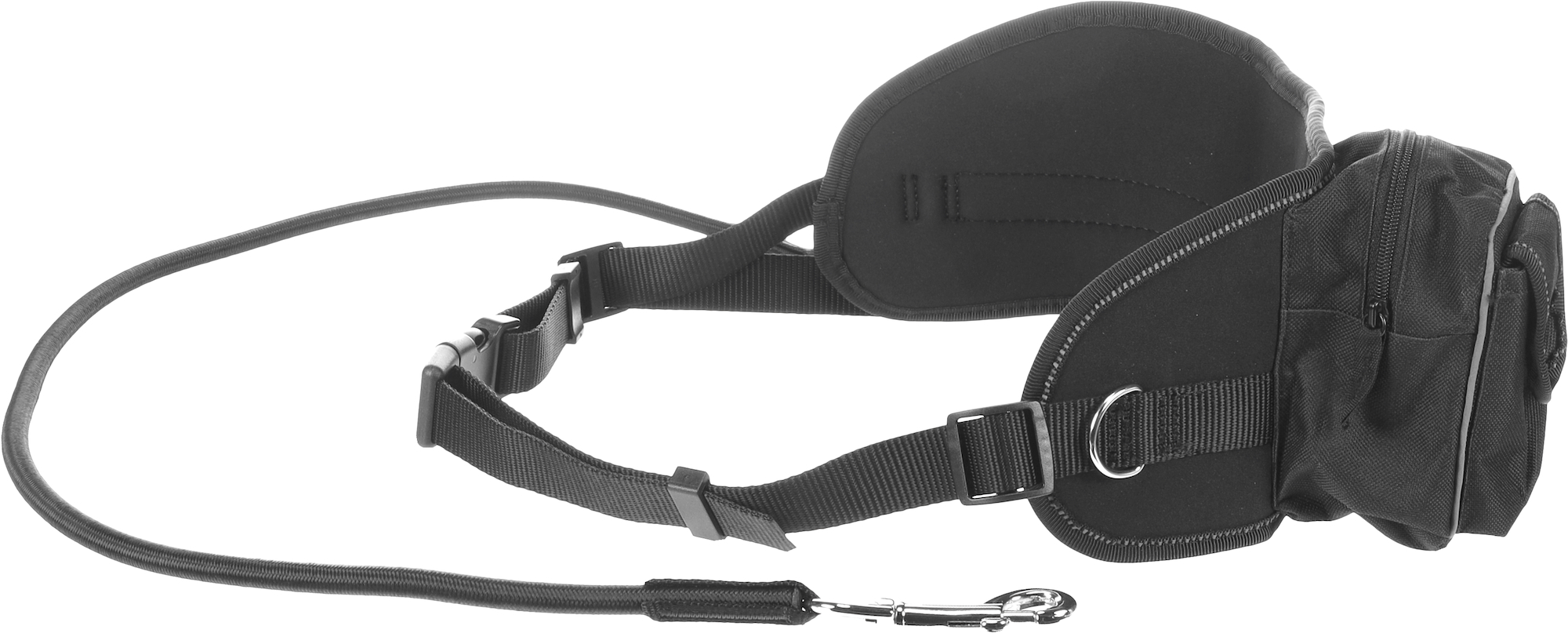 Flamingo Jogging leash with waist belt Janko Black