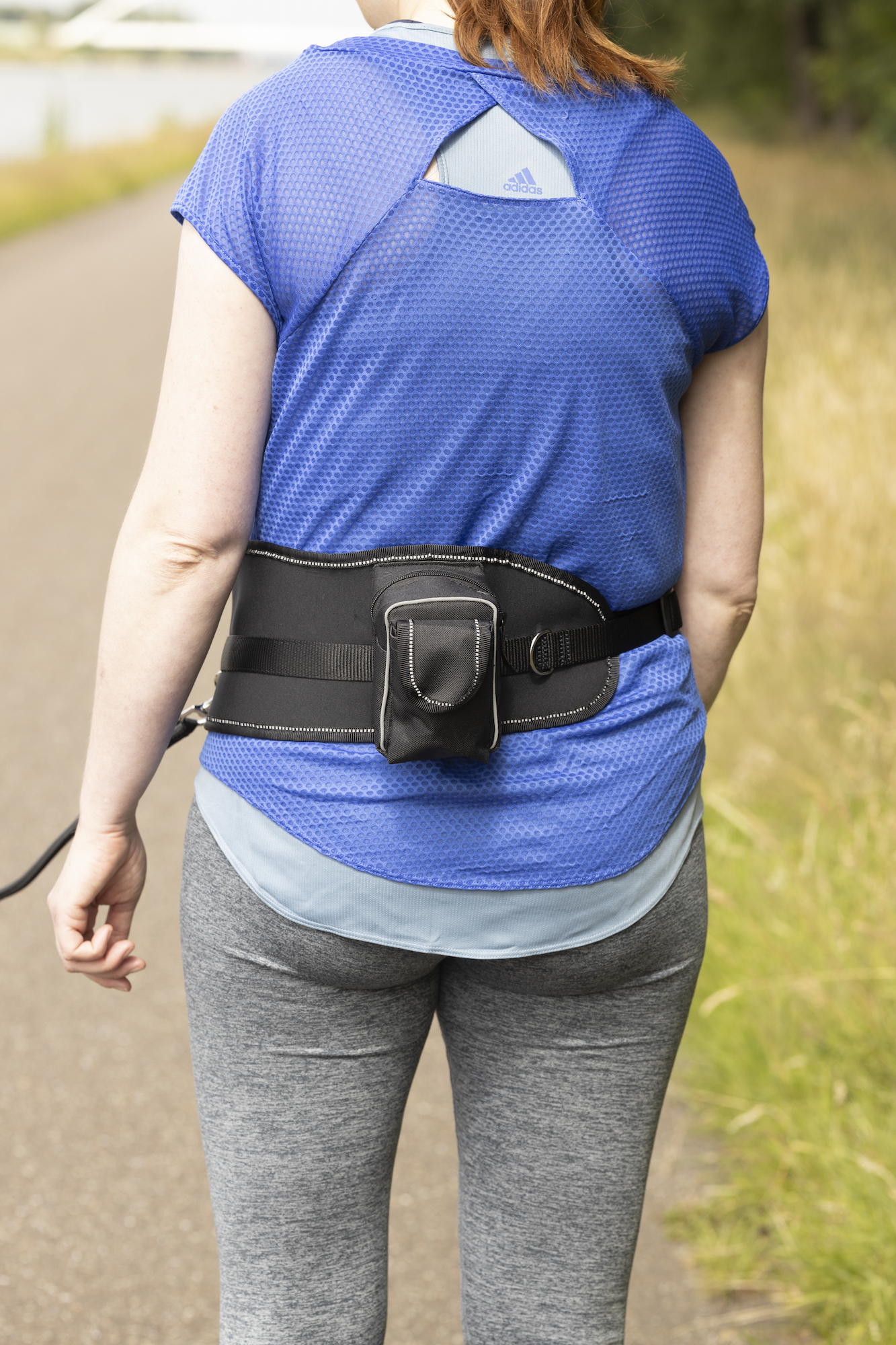 Flamingo Jogging leash with waist belt Janko Black