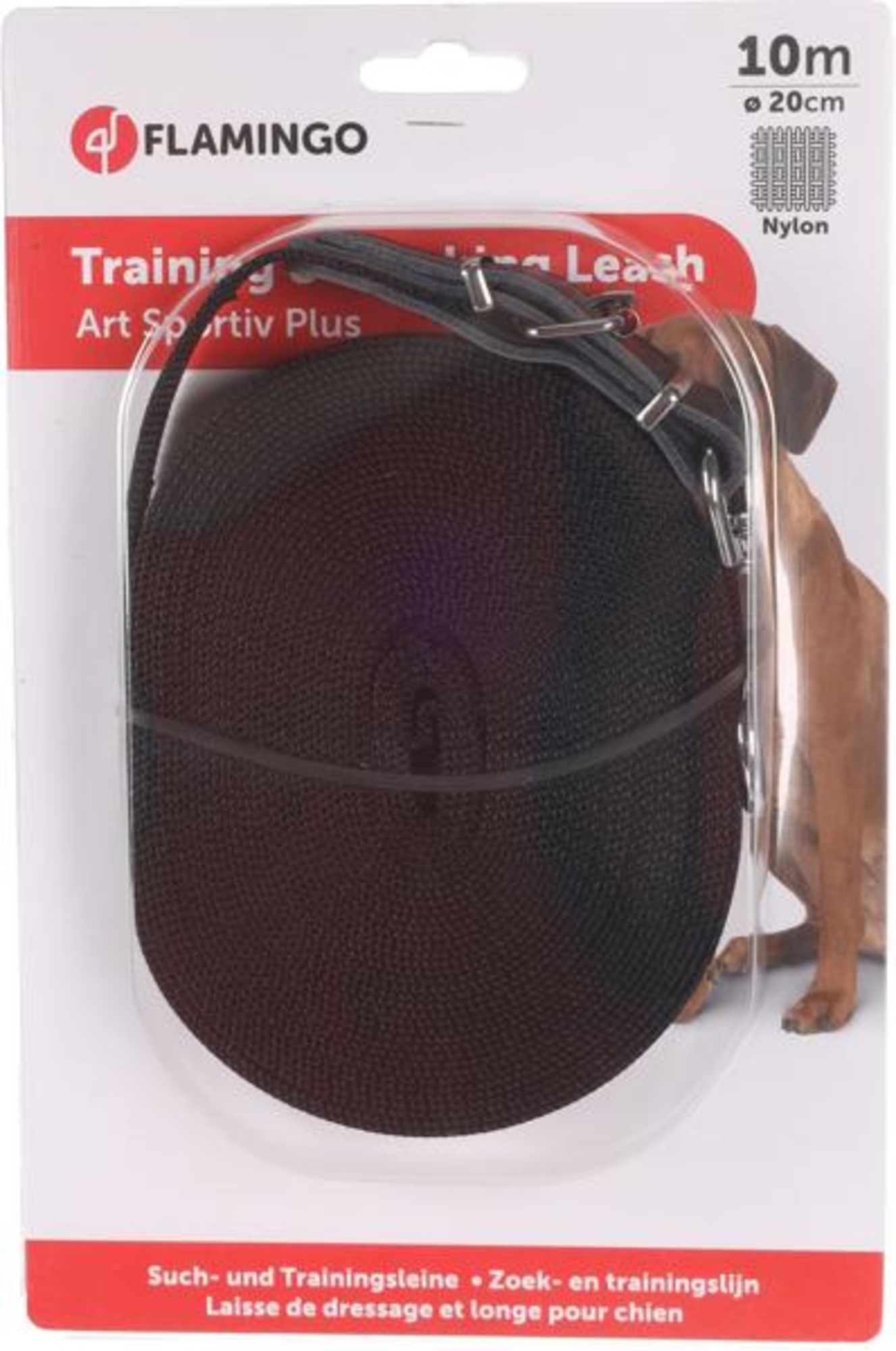 Flamingo Trainings und Schleppleine Ziggi Schwarz